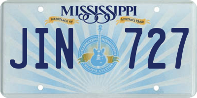 MS license plate JIN727