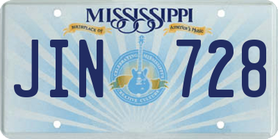 MS license plate JIN728