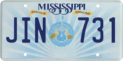 MS license plate JIN731