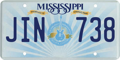 MS license plate JIN738