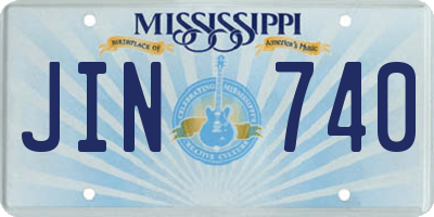 MS license plate JIN740