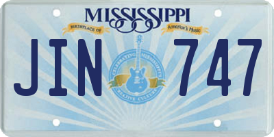 MS license plate JIN747