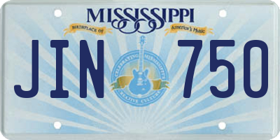 MS license plate JIN750