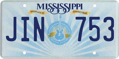 MS license plate JIN753