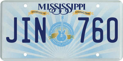 MS license plate JIN760