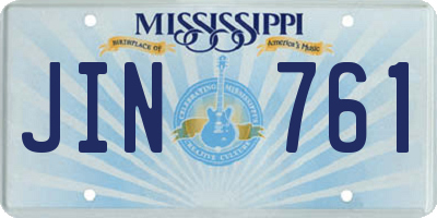 MS license plate JIN761
