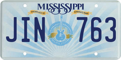 MS license plate JIN763