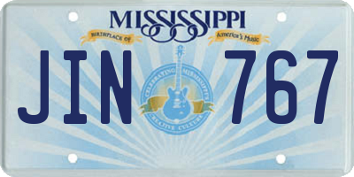 MS license plate JIN767