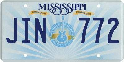 MS license plate JIN772