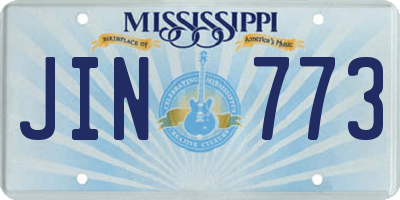 MS license plate JIN773