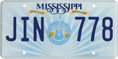 MS license plate JIN778