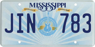MS license plate JIN783