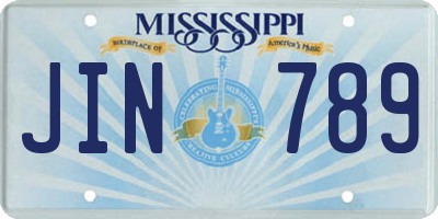 MS license plate JIN789