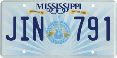 MS license plate JIN791