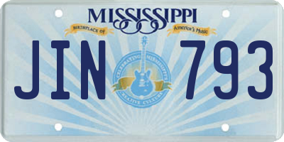 MS license plate JIN793