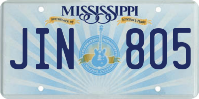 MS license plate JIN805
