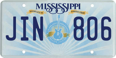 MS license plate JIN806