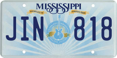 MS license plate JIN818