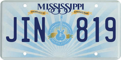 MS license plate JIN819