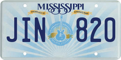 MS license plate JIN820
