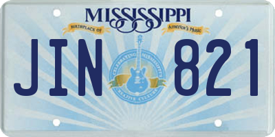 MS license plate JIN821