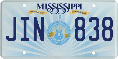 MS license plate JIN838