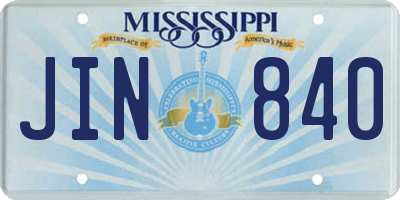 MS license plate JIN840