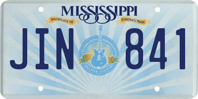 MS license plate JIN841