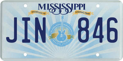 MS license plate JIN846
