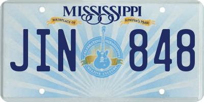 MS license plate JIN848