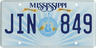 MS license plate JIN849