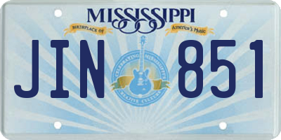 MS license plate JIN851