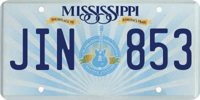 MS license plate JIN853