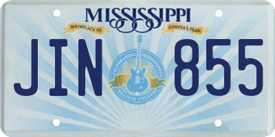 MS license plate JIN855