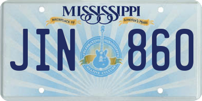 MS license plate JIN860