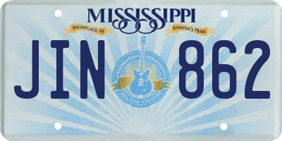 MS license plate JIN862