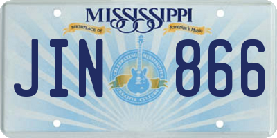 MS license plate JIN866