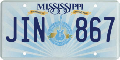MS license plate JIN867