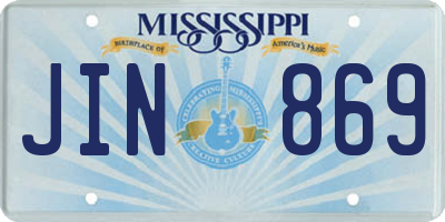 MS license plate JIN869