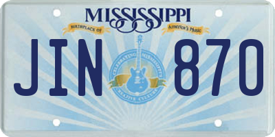 MS license plate JIN870