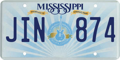 MS license plate JIN874