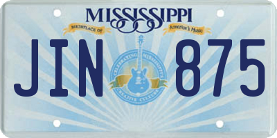 MS license plate JIN875