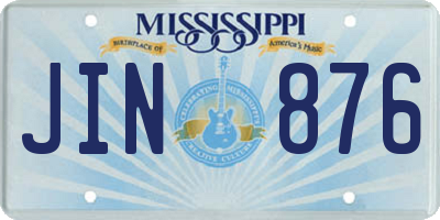 MS license plate JIN876