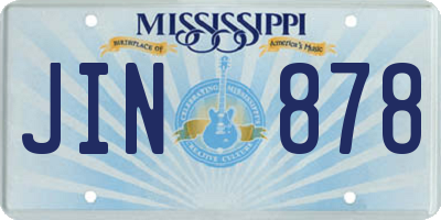 MS license plate JIN878
