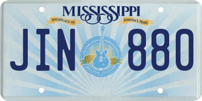 MS license plate JIN880