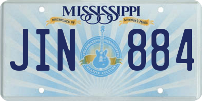 MS license plate JIN884