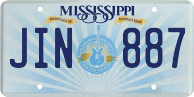 MS license plate JIN887
