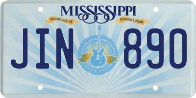 MS license plate JIN890