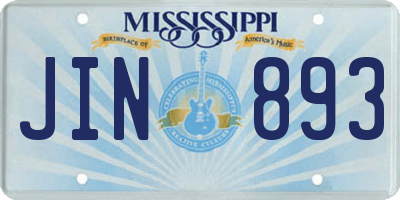 MS license plate JIN893