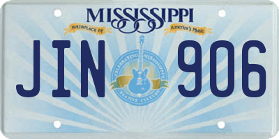 MS license plate JIN906